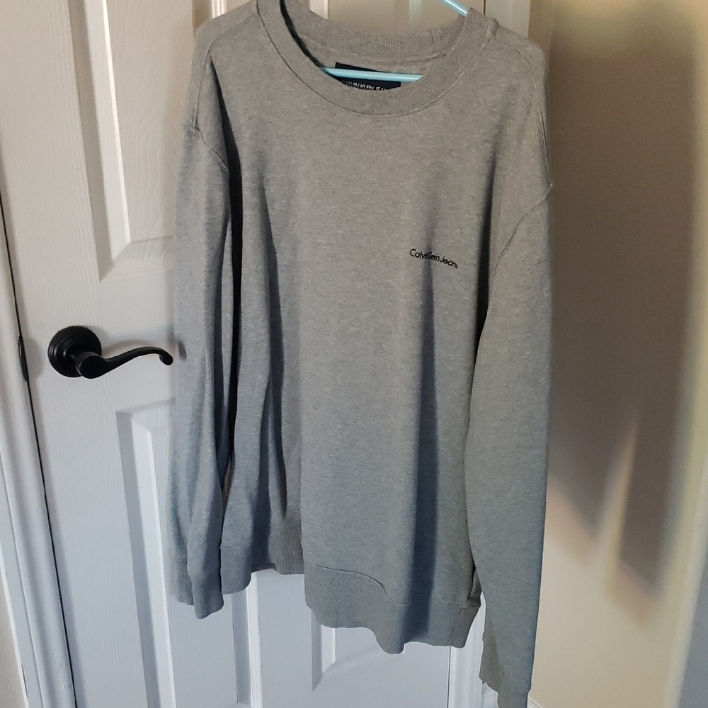 Calvin Klein Mens Heather Gray Crewneck
